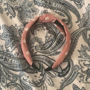 Dollars pokadot pink head band